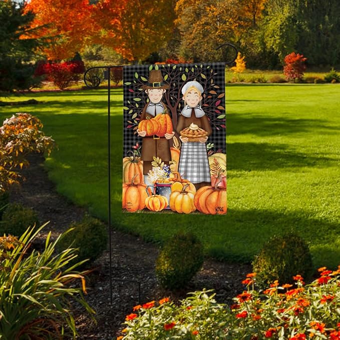 Briarwood Lane Pilgrims Thanksgiving Garden Flag