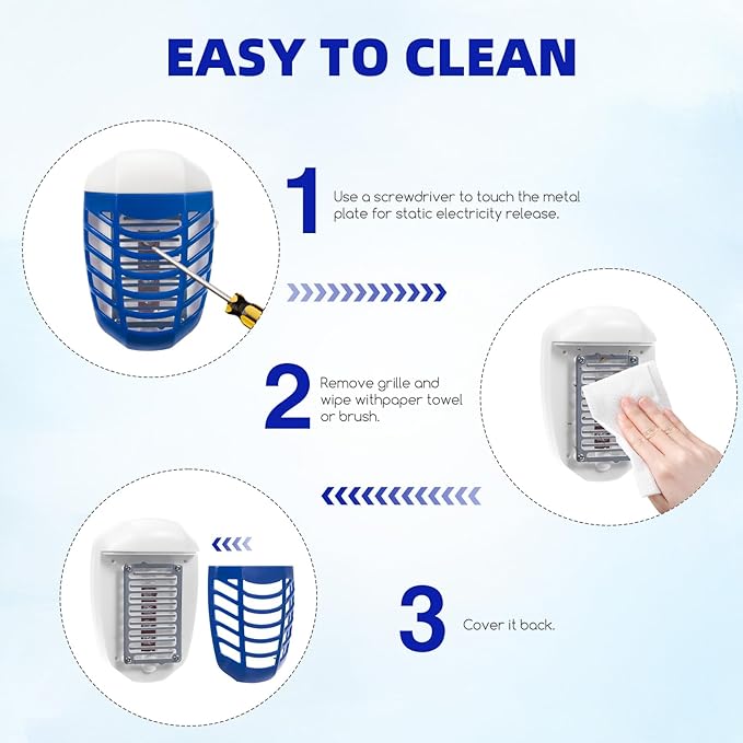6 PCS Plug in Bug Zapper, Mosquito Zapper Indoor Plug in for Flying Insect Fully Automatic Mosquito Trap with Led Bug Zapper for Patio, Bedroom, Kitchen