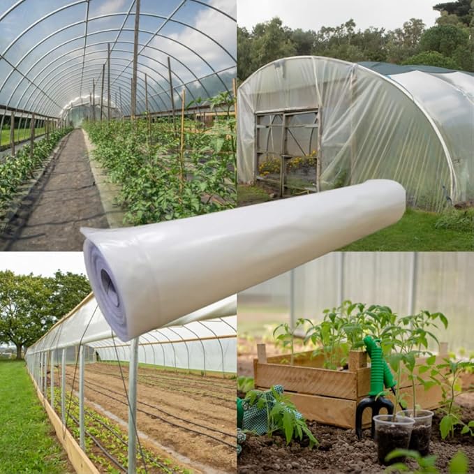 Farm Plastic Supply 4 Year Clear 6 mil Greenhouse Plastic Sheeting - Clear Sheeting, Polyethylene Film, Transparent Plastic Film for Greenhouse (16' x 30')
