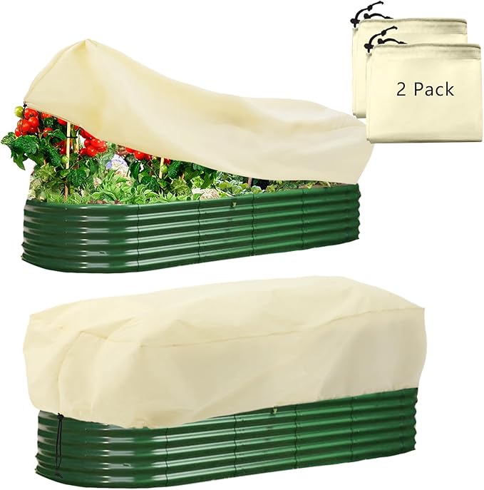 EAVNCLG Rectangular Plant Protection Blanket, Winter Outdoor Garden Frost Protection, 2 Pieces, 78.7 x 39.3 x 17.7 Inches