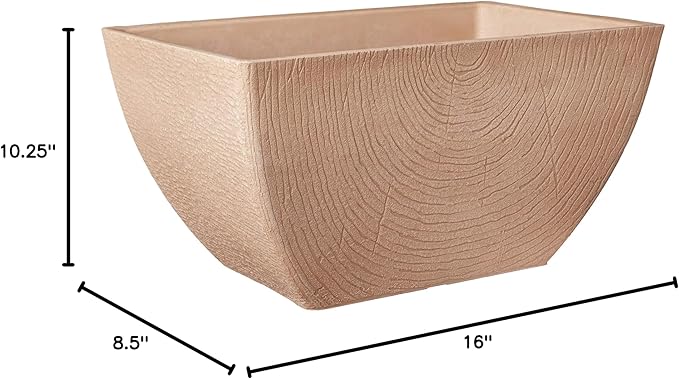Arcadia Garden Products Q41B Concentric Window Box, 16 x 10 x 8, Beige