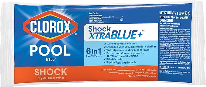 Clorox® Pool&Spa™ Shock XTRABLUE® Plus, Kills Bacteria & Algae in Swimming Pools, Swim-Ready in 15 Minutes, (36-Pack)