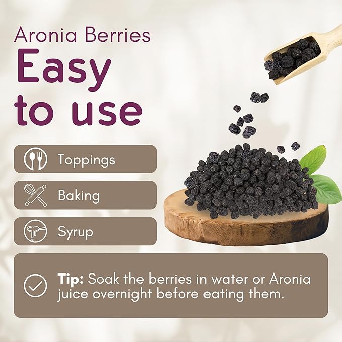 Organic Dried Aronia Berries 7.1 oz (200 g) – No Sugar Added | Vegan, Non-GMO, Gently Dried Black Chokeberries | High in Antioxidants & Fiber – Made in Germany