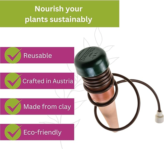 Blumat Classic Self-Watering Stakes - Automatic Drip Irrigation System for Indoor Plant Watering & Outdoor - Water Drip Solution for Potted Plants - Slow Release Stakes, 12 Pack, wo Adapter