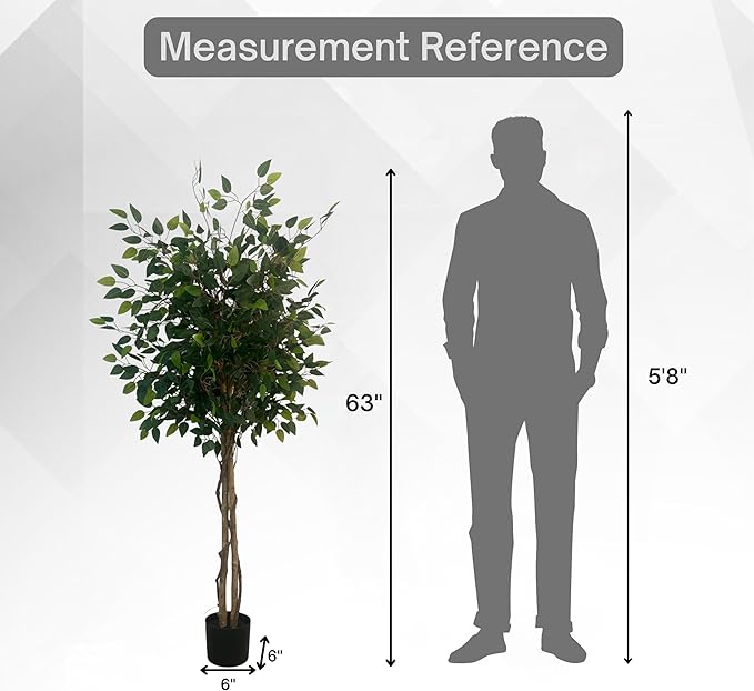 XBrand 63-Inch Artificial Ficus Tree