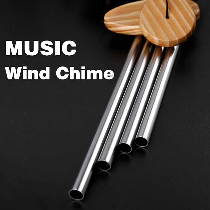 DesGully Wind Chimes,Hummingbird Solar Wind Chimes for Outside Color Changing,4 Aluminum Tubes Wind Bell for Garden/Patio Decor Thanksgiving Gifts for Mom, Wife, Grandma Neighbors(25 Inch Deep Tone)
