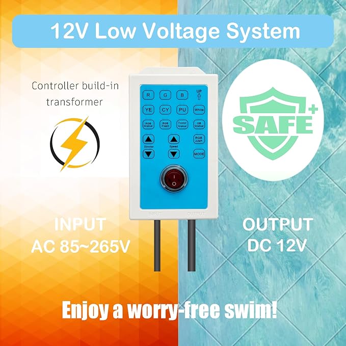 Pool Lights for Inground Pool, 20W 6 Inch LED Inground Pool Light with Controller, Remote and APP Control for Wet Niche, Color Changing Underwater Swimming Pool Lights with 100 Foot Cord