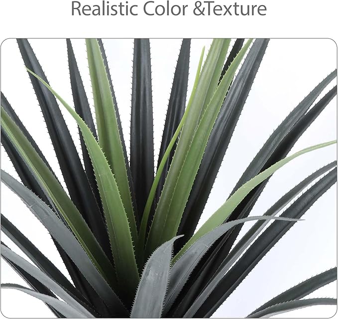 Yinleus 44inch Artificial Agave Plant Potted Plants Fake Agave Plant for Home Office Garden Indoor Outdoor Decoration (1PACK)