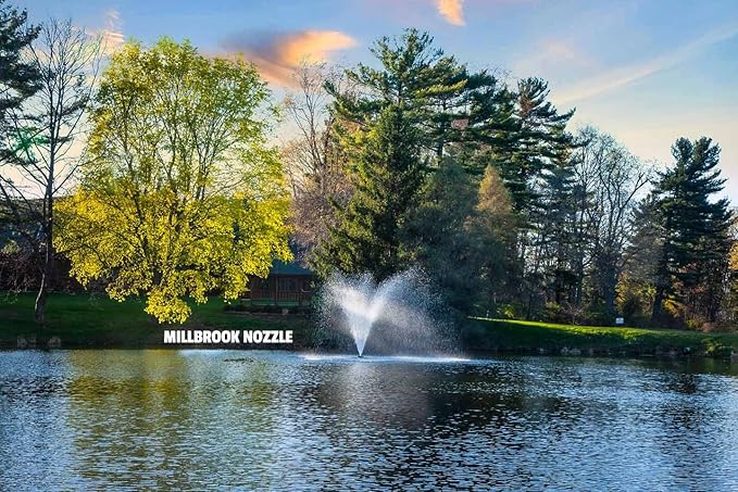 Scott Aerator Great Lakes Large Pond Fountain- 3/4 HP 230V with 200 ft. Cord | Aerating Fountain for Lakes & Ponds | Maintenance Free Stainless Steel | 5 Pattern | Nozzles Included | Made in USA
