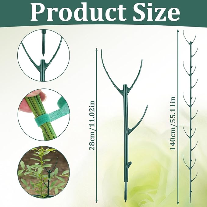 5 Pack Stackable Monstera Plant Support, 11'' Plastic Plant Support Stakes for Indoor & Outdoor Use, Plant Sticks for Climbing and Potted Plants, Pothos, Philodendron