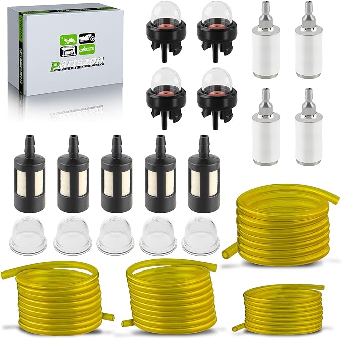 4 Sizes 4 Feet Fuel Line Hose for Zama Stihl Homelite Poulan Craftsman Husqvarna String Trimmer Chainsaw Blower Small Engine with Fuel Filters,Snap in Primer Bulb,Primer