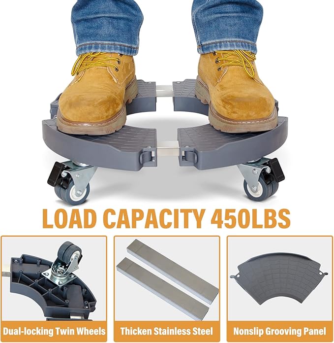 DOFIMATE 2 Pack Rolling Plant Stand with Wheels,15-21’’Adjustable Heavy Duty Plant Caddy with Wheels for Indoor Outdoor Planter Dolly Lockable