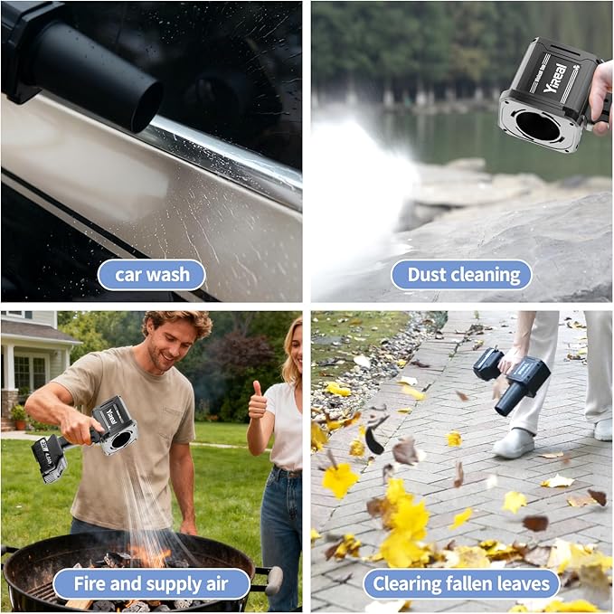 Leaf Blower Cordless with Battery and Charger 2×4000mah,21v 180MPH Lightweight Electric Hand Held Leaf Blower for Lawn Care,Car Water Drying,Patio Cleaning Leaves and Dust