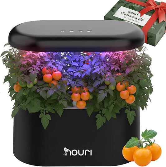 Nouri 5 pod Smart Garden for Home Cooks | w/Heirloom Basil | Hydroponics Growing System | LED Grow Lights | Indoor Herb Garden Kit | Herb Growing Kit Indoors for Plant Lovers, Gardeners, Kitchen