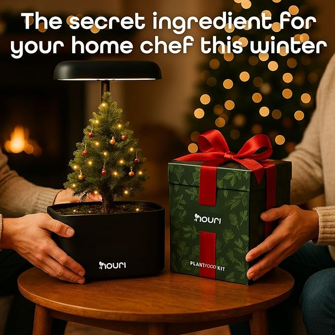 Nouri 5 pod Smart Garden for Home Cooks | w/Heirloom Basil | Hydroponics Growing System | LED Grow Lights | Indoor Herb Garden Kit | Herb Growing Kit Indoors for Plant Lovers, Gardeners, Kitchen