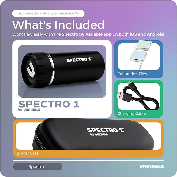 Spectro 1 Mobile Spectrophotometer Paint Color Matching Device, Professional Color Reader & Paint Scanner, Portable Colorimeter Spectrometer & Color Sensor with App Connectivity for Paint Matching