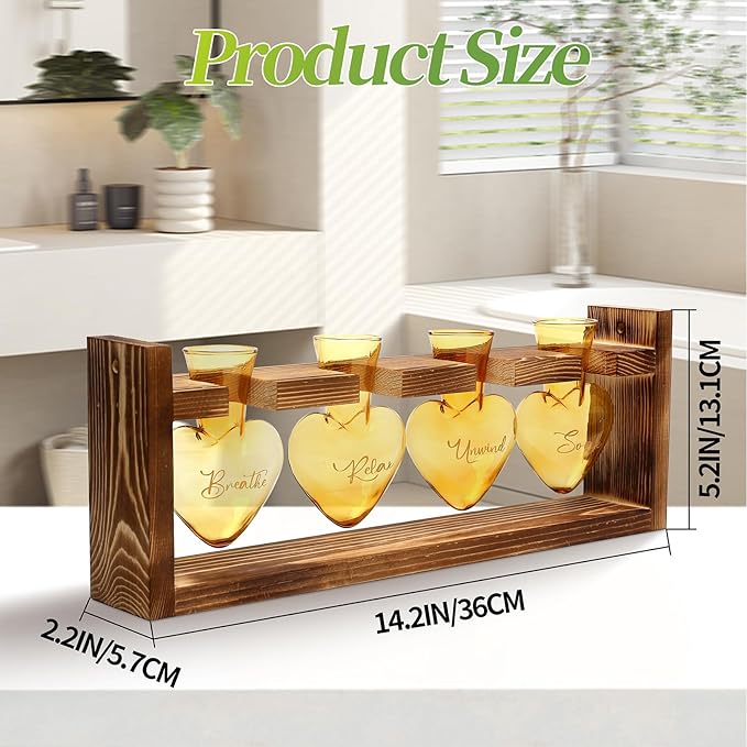 CYZglass Plants Propagation Stations Plant Terrarium Kit for Bathroom Glass Planters for Indoor Plants Bathroom Decor Accessories - Relax Soak Unwind Breathe