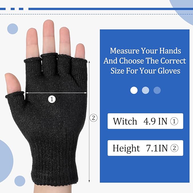 Geyoga 2 Pair Cut Resistant Half Finger Protection Gloves for Home Use (Black)