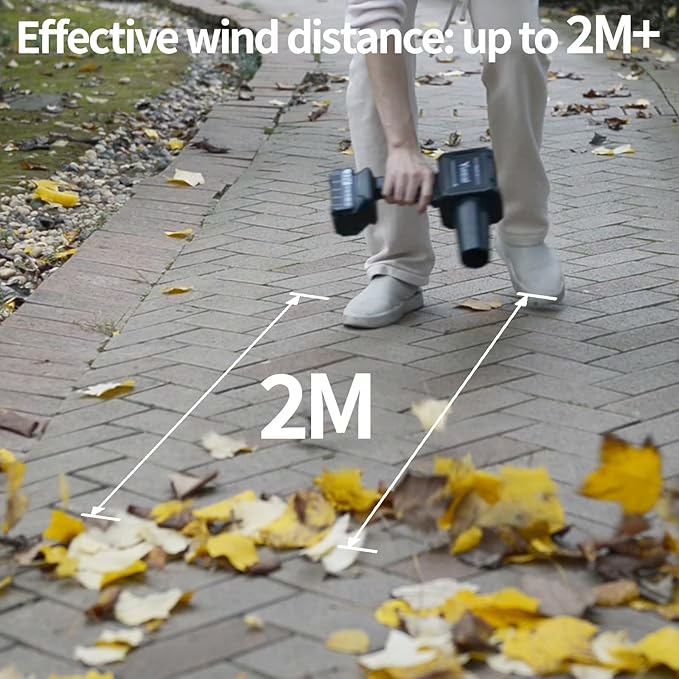 Leaf Blower Cordless with Battery and Charger 2×4000mah,21v 180MPH Lightweight Electric Hand Held Leaf Blower for Lawn Care,Car Water Drying,Patio Cleaning Leaves and Dust
