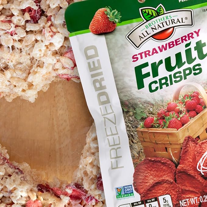 Brothers All Natural Freeze Dried Fruit Crisps, Strawberry, 0.26 Oz (Pack of 24), Made with 100% Fruit, Gluten Free, Soy Free, Vegan, Healthy Snack, Lunch Box Ready