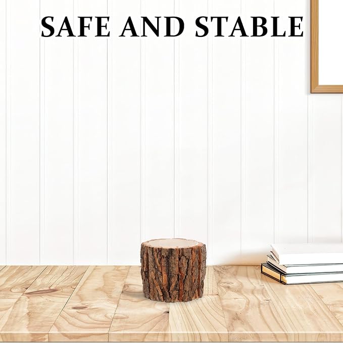 ARTIBETTER Bark Planter Pot 2pcs Wood Bark Natural Log Succulent Plant Pots for Indoor Plants Rustic Tree Stump Planter Farmhouse Bucket for Home Art Decor 4. 91x4. 32in