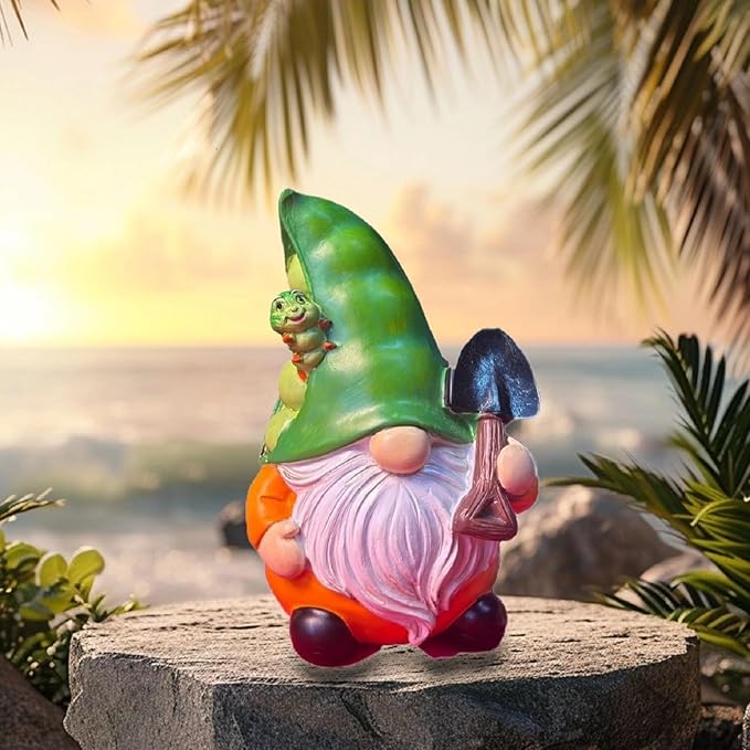 Pea Gnomes Outdoor Garden Gnome Cute Decor Gifts Gnome Statue Home Decor for Home Yard Garden Patio Lawn