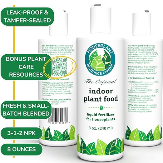 Indoor Plant Food by Houseplant Resource Center - Organic Liquid Fertilizer for Pothos, Peace Lily, Monstera, Cactus and More - 8 oz