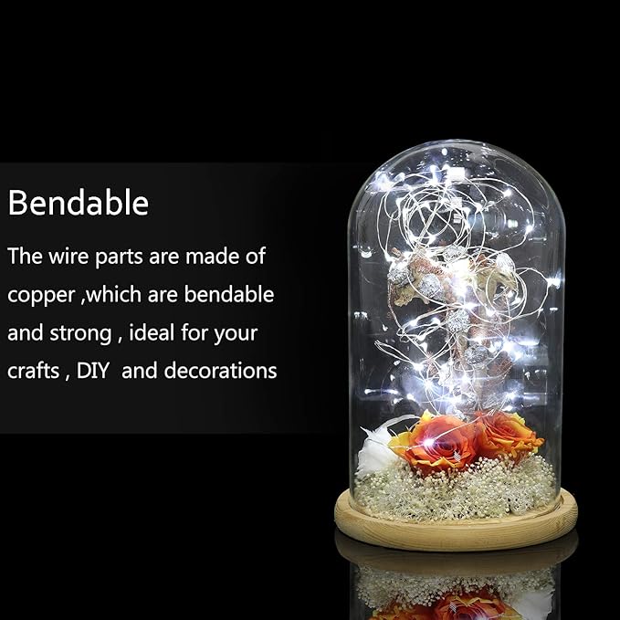 24 Pack Cool White Fairy Lights Battery Operated 3.3ft 20 LED Firefly Lights, Waterproof Mini String Lights for Wedding Party Crafts Mason Jars Decor