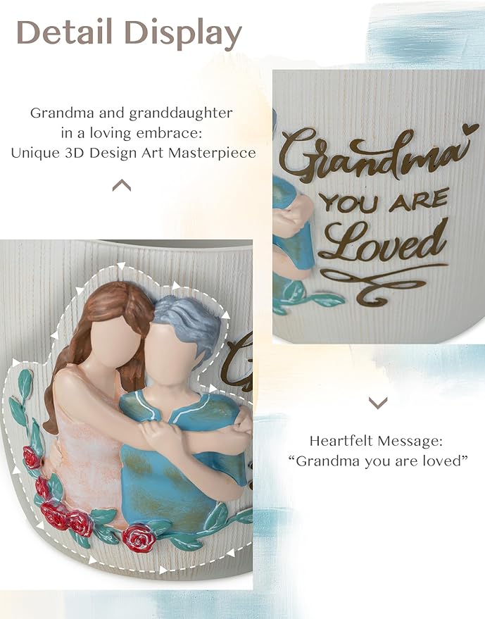 Afigurna Gardening Gift for Grandma: 5.3in Hand-Painted 3D Art Planter - Great Grandma Birthday Gifts from Granddaughter - Meaningful Gigi Present for Grandmother Christmas Mothers Valentines Day