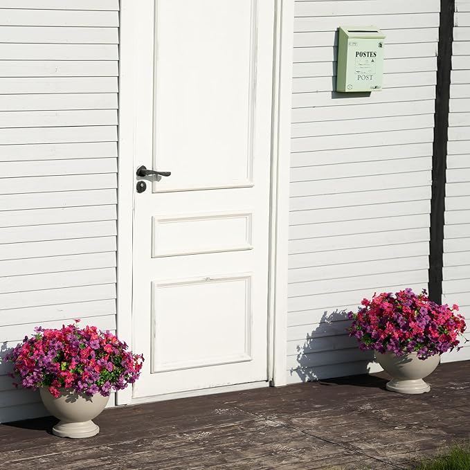 Artificial Flowers for Outdoor Indoor Realistic Faux Flower Spring Summer Garden Home Decoration, Hanging Daisy Flower with Eucalyptus Leaves Fake Plants Greenery Balcony Porch Patio Front Door Decor
