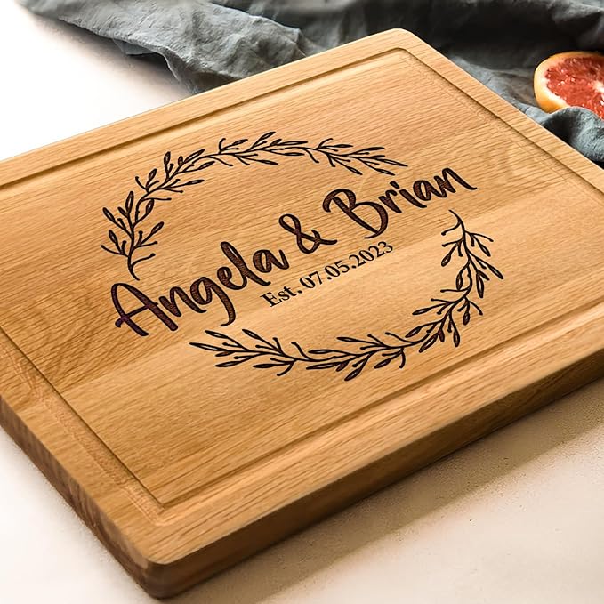 Wedding Registry Gift 2025, Personalized Cutting Board, Gift for Couples,Christmas, Wedding, Anniversary Custom Sign for New Home, Housewarming Gifts for Women, Couple Cutting Board