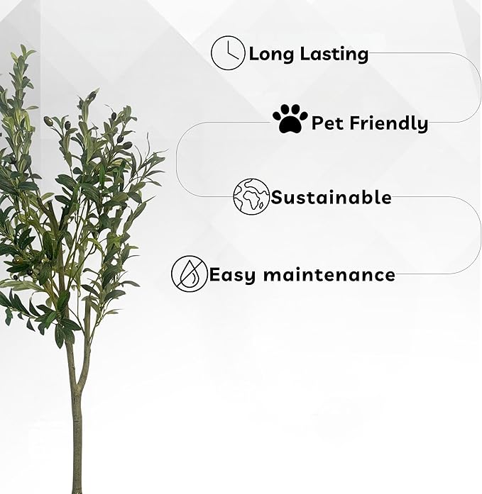XBrand 47.2-Inches Artificial Olive Tree in Pot for Indoor Outdoor Home Office Store, Great Housewarming Gift