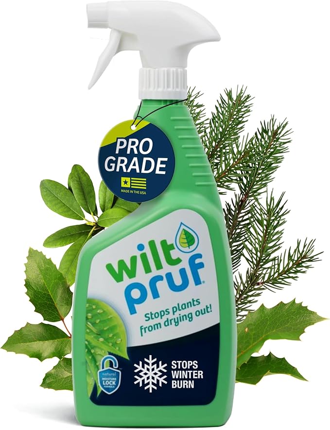Wilt-Pruf® Original Winter Plant Protection | Ready-to-Spray | Maximum Strength Against Winter Burn/Damage | Replaces Burlap | Preserves Christmas Trees, Wreaths, Garland | Lasts up to 4 Mos | 32 oz