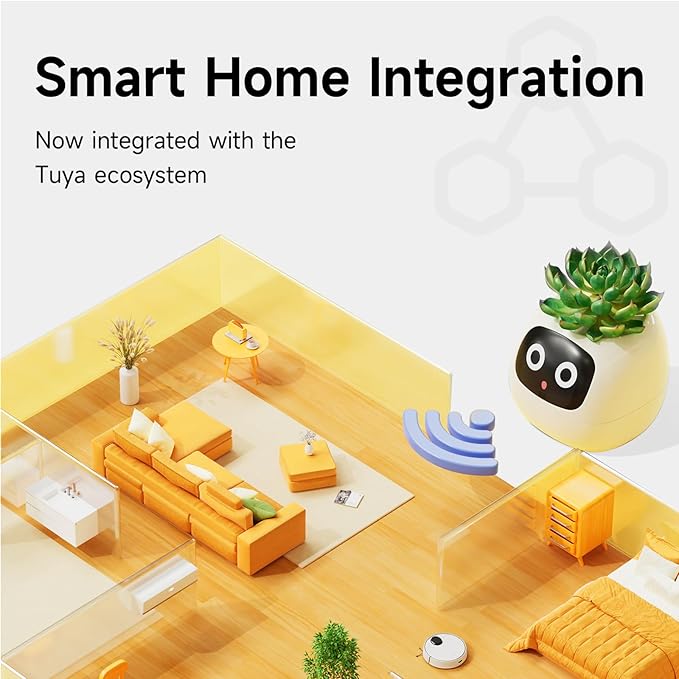 PLANTSIO Smart pet Planter Robot Guidance on Plant Care with Emojis, Adorable Plant Companion with Rich Gesture Interaction, Neat Desk Setup Gift (Purple)