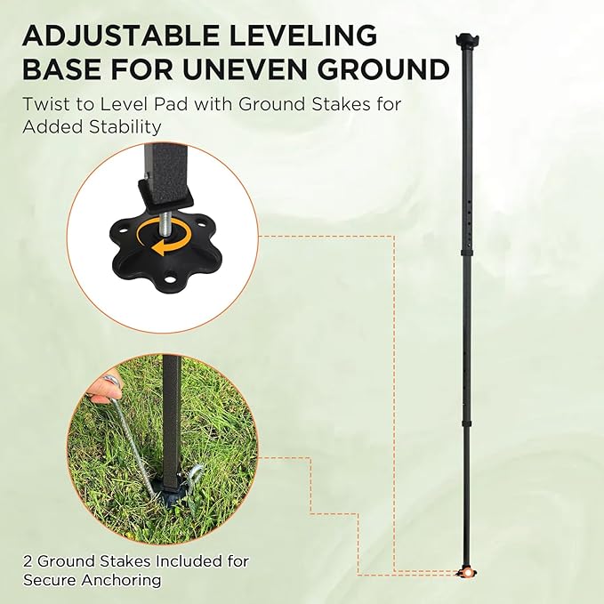 EAGLE PEAK Greenhouse Center Support Pole with Ground Stakes, Peak Reinforcement Bar for Frame Support & Weather Protection, Stabilization Pole for Pop-Up Greenhouses Compatible with Center Lock Hub