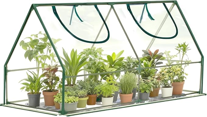 47x23x23 Mini Greenhouse, Portable Green House for Outside, Greenhouses Kit for Outdoor, Thicken PVC Cover (Clear Cover, 3.9x1.9x1.9 FT)