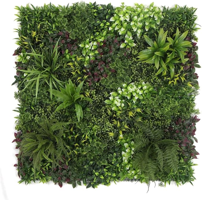 ULAND Artificial Plant Wall Panels, 1pc 40"x40" Greenery Grass Wall Backdrop Decoration, Faux Ivy Leaves Outdoor Privacy Fence Covering (B083)