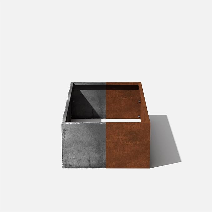 Veradek Corten Steel Series Raised Garden Bed - Large Metal Flower Bed for Outdoor Gardens | Naturally Rusting Steel for All-Weather Use | Modern Rustic Décor for Fruits, Vegetables, Herbs