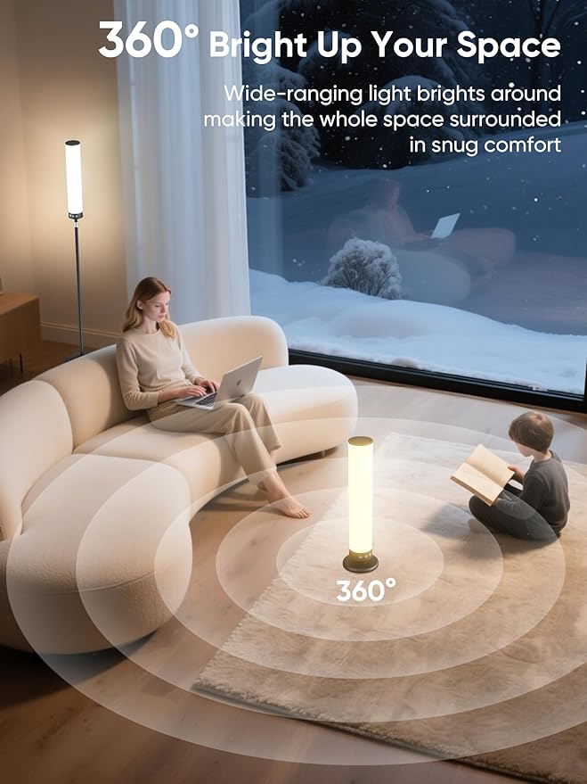 OYADISIIOP Light Therapy Lamp 15,000 Lux Happy Therapy Light with Remote, 2-in-1 Pedestal to Tabletop Lamp, Full Spectrum Daylight Lamp with Adjustable Color/Brightness/Timer, Memory Function, 36W