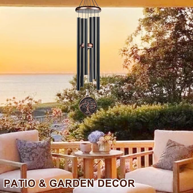 Gabzart Large Wind Chimes for Outside, 48" Vintage Tree of Life Deep Tone Wind Chime Outdoor Clearance with Heavy Tubes, Patio Porch Garden Decoration, Memorial Gifts for Women Men Mom