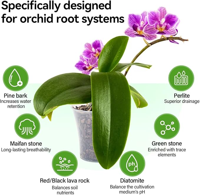 BYSHIGEBAO Orchid Bark Potting Mix with Pine Bark and Perlite, Fast Draining Orchid Soil for Healthy Roots, Ideal for Repotting Orchid and Orchid Bark for Indoor Plants (4 Quarts)