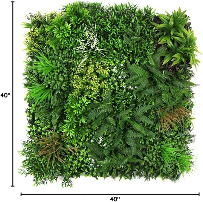 ULAND Artificial Plant Wall Panels, 1pc 40"x40" Greenery Grass Wall Backdrop Decoration, Faux Ivy Leaves Outdoor Privacy Fence Covering