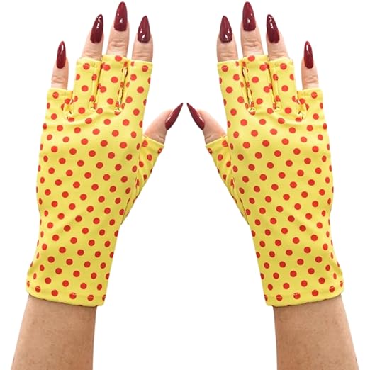 ManiGlovz - The ORIGINAL UPF 50+ UV Light Protective Nail Gloves | Gel Manicure and Anti UV Fingerless Gloves for Women | Can be Used as Sun Protection Gloves for Driving | Happy Daze