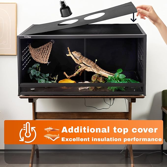 ToxiRium Large PVC Reptile Terrarium 40"x16"x16" 44 Gallon Enclosure for Bearded Dragon, Gecko, Lizard, Snake with Sliding Doors & Lock