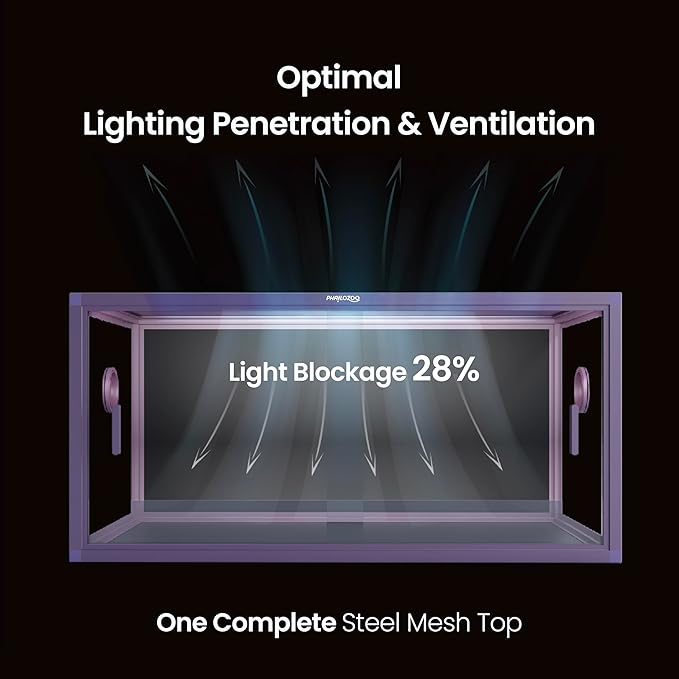 Phailozoo 50 Gallon Bearded Dragon Tank, Reptile Enclosure for Easy Maintenance, Front Opening Reptile Tank with Top Screen Ventilation & Glass Sliding Door 36''x18''x18''