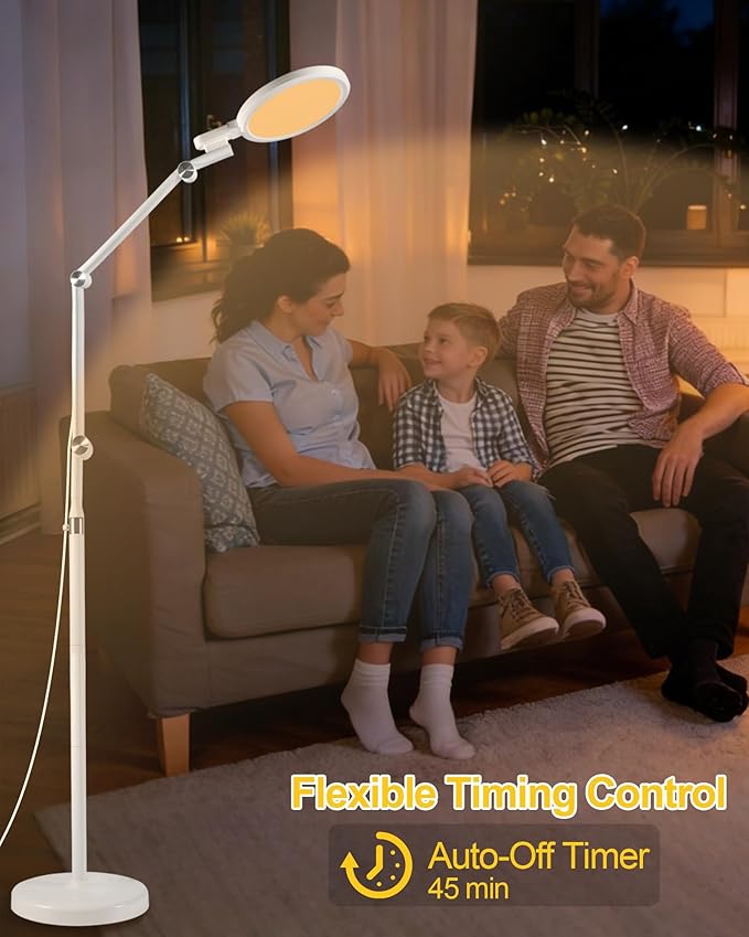 Finezeal Light Therapy Floor Lamp - 11000 Lux Full Spectrum Sun Lamp, 9 Color Temperature & 670nm Red Light, Touch/Remote Control(Need Pairing), 10 Brightness Levels LED Sunlight Lamp for Home Office