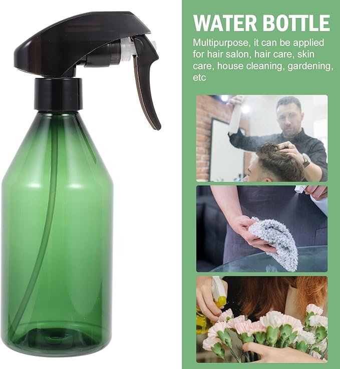 2PCS Refillable Spray Bottles for Hair Moisturizing and Plant Watering Transparent Light Green Fine Mist Sprayers for Home Gardening Indoor Flowers Skin Care and Cleaning