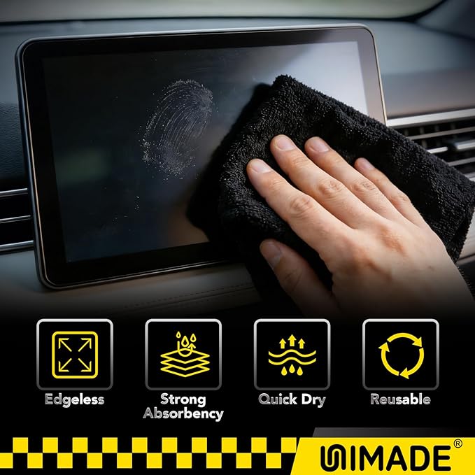 Microfiber Cleaning Cloth, 200 Pack Microfiber Towels for Cars Reusable Shop Rags Bulk Lint Free Cleaning Towels for Car Kitchen Automotive Bar Mechanic Restaurant Garage, 11.5"x 11.5", Black