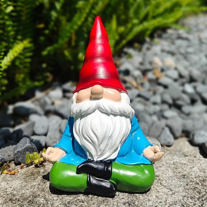 Yoga Garden Gnomes Statues, Funny Garden Gnome Decorations Outdoor Yard Lawn, Home Decor Birthday Gifts for Women Mom Dad Friends