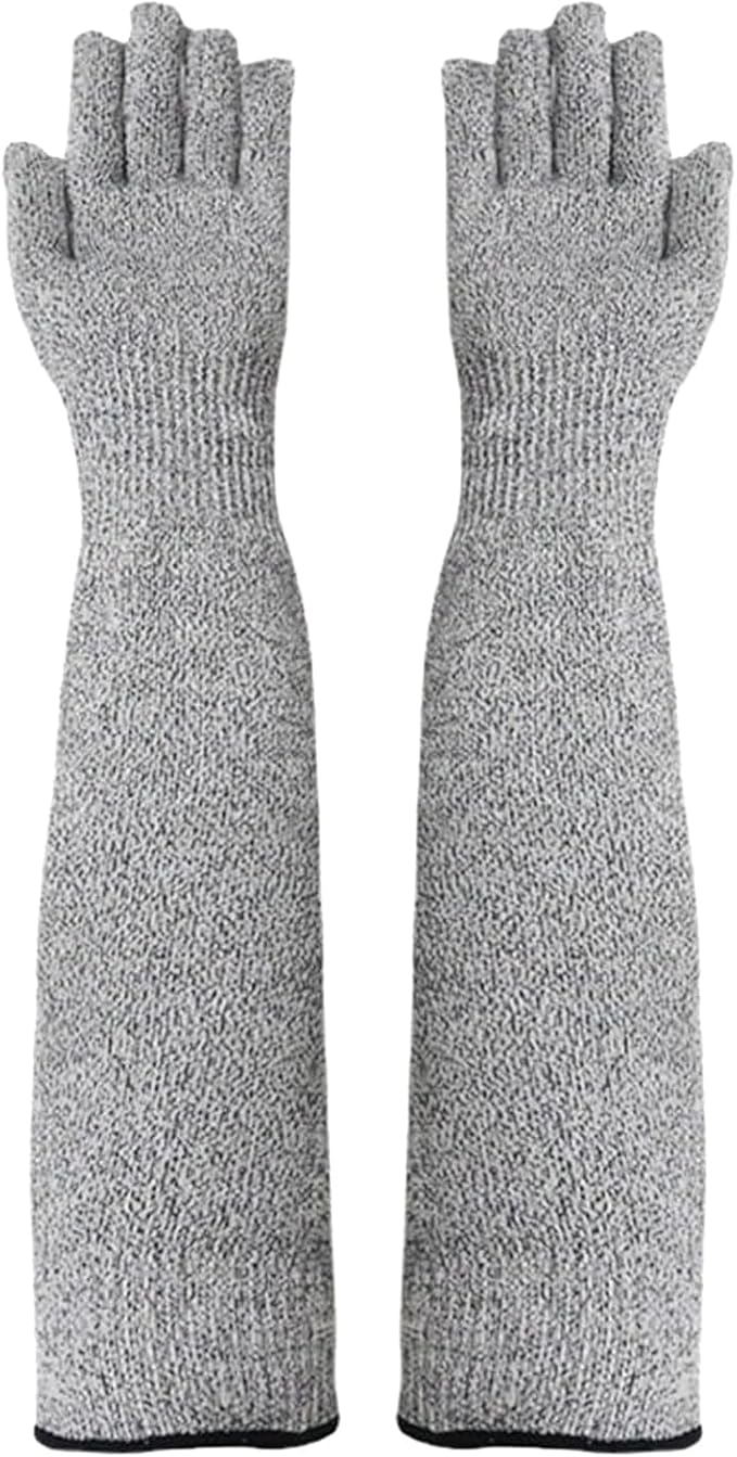 Pet Handling Gloves – 16" Extra-Long Kevlar Cat Grooming Arm Sleeves, Anti-Scratch & Bite Resistant Protective Sleeves